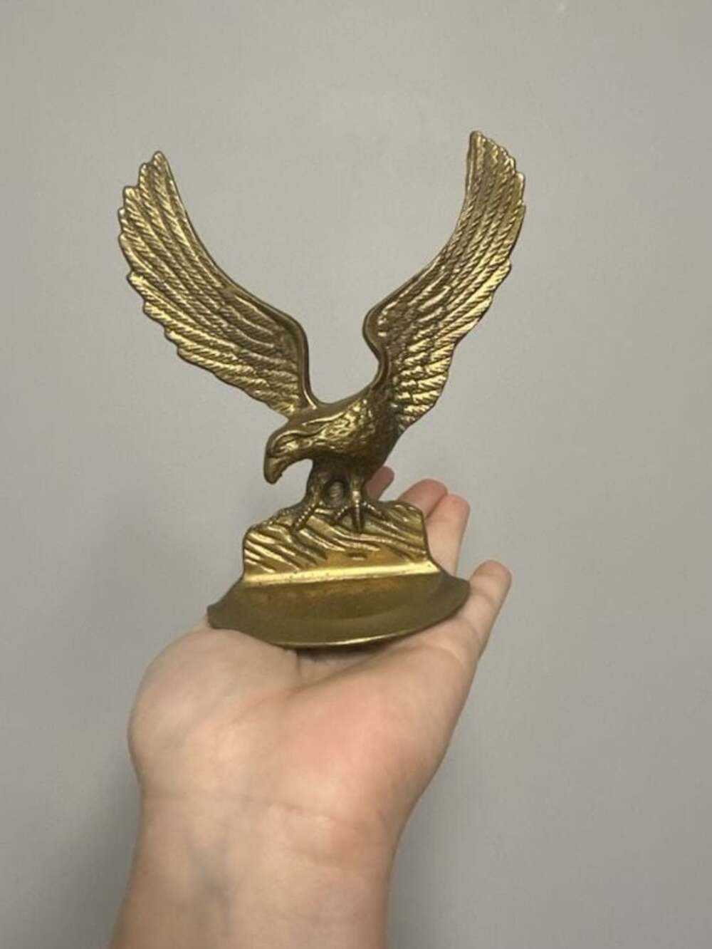 Vintage Solid Brass Eagle Bookend